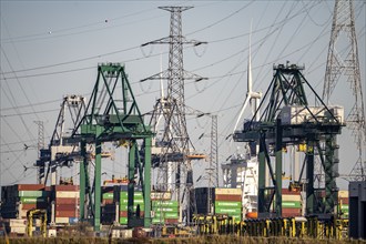 The port of Antwerp, on the Scheldt, is the second largest seaport in Europe, container port DP