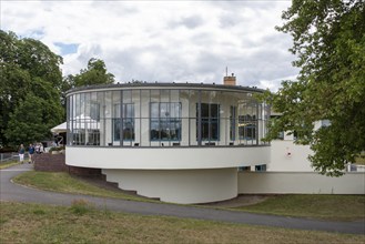 Kornhaus, heritage-protected restaurant on the Elbe, Bauhaus style, Dessau-Roßlau, Saxony-Anhalt,