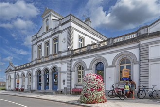 Railway station in classicist style in the city Ronse, Renaix, oldest train station of the European