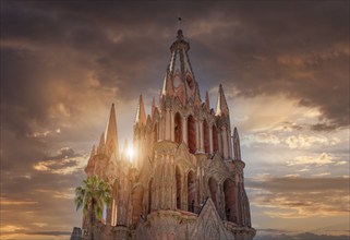 Landmark cathedral of San Miguel Archangel, Parroquia De San Miguel Arcangel, in historic city