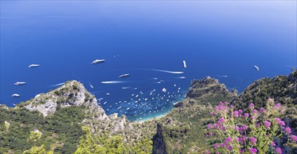 Italy, scenic views of Capri Island and from panoramic lookout of Monte Salaro, Europe