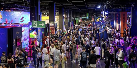 Crowds of visitors at Gamescom, the world's largest trade fair for computer games and consumer