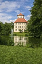 Oppenweiler moated castle, built in the 18th century, classicist style, castle complex in