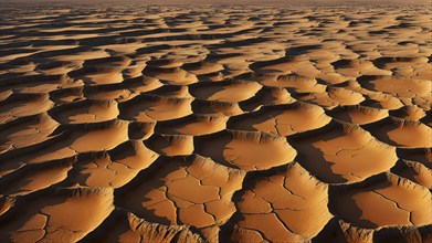 Aerial perspective of a salt and clay pan revealing the intricate patterns of its broken surface,