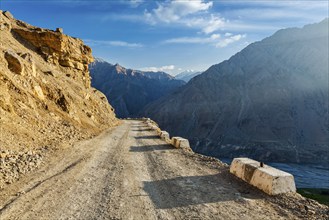 Road in Himalayas in Spiti Valley, Himachal Pradesh, India, Asia