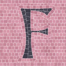 Mosaic tiles letter F. EPS 10 editable flat design vector seamless horizontal pattern