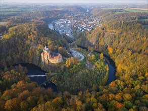 Kriebstein Castle on the river Zschopau View of Kriebethal and WEPA Deutschland GmbH & Co. KG,