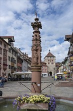 Georgsbrunnen on the main street, Rottweil, Baden-Württemberg, Germany, Europe