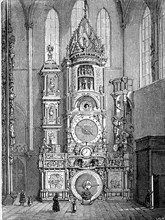 The astronomical clock in the cathedral of Strasbourg, France, in 1880, Historical, digital