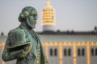 Bronze statue of Georg Carstensen, officer, entrepreneur and founder of the amusement and