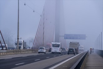 Friedrich-Ebert-Bridge over the Rhine near Bonn, also called North Bridge, motorway bridge of the