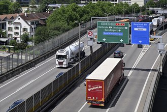 Motorway A3 direction Germany, Basel, Switzerland, Europe