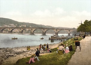 River Tay near Perth, at 193 km the longest river in Scotland, Historic, digitally restored