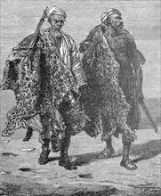 Fur traders from Arabia with their wares, ca. 1870, Historical, digital reproduction of an original