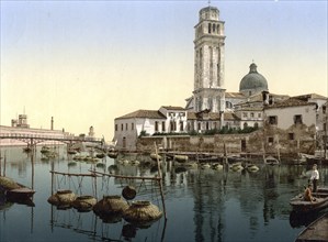 St. Peter's Church, Venice, Italy, Historic, digitally restored reproduction from a 19th century