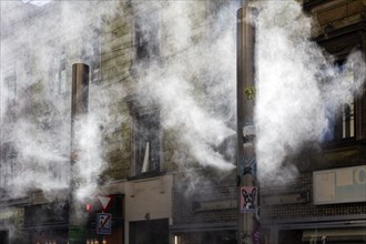 Industrial building with emitting smoke, industrial atmosphere, Vienna