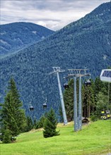 Middle station of the Kreuzjochbahn cable car, Stubai Alps near Telfes and Fulpmes, high mountains