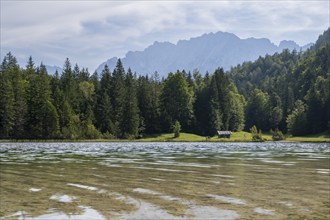 Hütte am Ferchense, Karwendelgebirge, Mittenwald, Werdenfelser Land, Alps, Upper Bavaria, Bavaria,