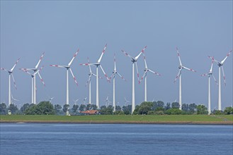 Wind farm near Brunsbüttel, Haus, Elbe, Schleswig-Holstein, Germany, Europe