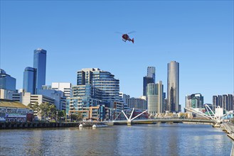 Landscape of Melbourne City Centre skyline at the yarra river at spring, Australia, Oceania