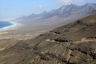 Viewpoint to Cofete beach Atlantic Ocean coast, Jandia peninsula, Fuerteventura, Canary Islands,