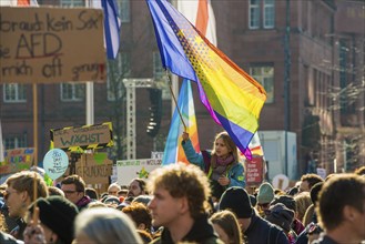 Slogans against right-wing extremism, Demonstration against right-wing extremism, Freiburg im