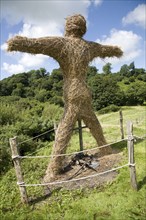 Straw man, Castell Henllys iron age village, Pembrokeshire, Wales, United Kingdom, Europe