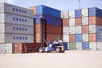 Containers, Port of Felixstowe, Suffolk, England, United Kingdom, Europe