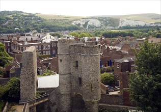 View over the town from Lewes Castle, East Sussex, England, United Kingdom, Europe