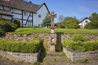 Crossroads in the Pesch district, Nettersheim, Eifel, Euskirchen district, North Rhine-Westphalia,