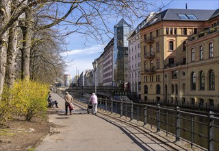 Residential and office building on the River Spree on Fischerinsel, Berlin, Germany, Europe