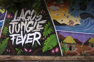 Graffiti, Mural, Jungle Fever, Old Town, Lagos, Algarve, Portugal, Europe