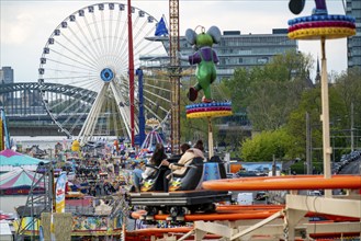 Rides, stalls, at the fair, funfair, spring fair, Easter fair, at the Deutzer Werft, on the Rhine