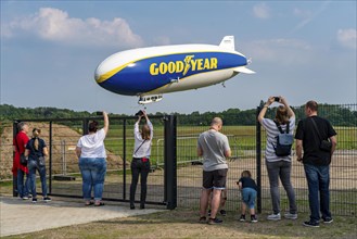 The Zeppelin NT, newly stationed at Essen/Mülheim Airport, undertakes sightseeing flights over the