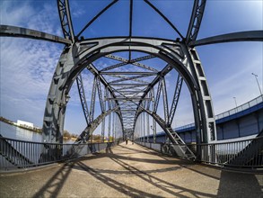 Old Harburger bridge, crossing Elbe river, Hamburg, Germany, Europe