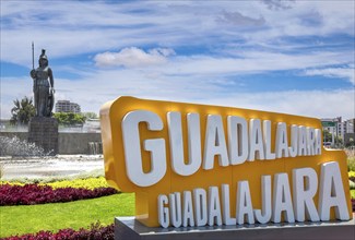 Gudalajara, Mexico-10 April, 2020: Landmark Minerva monument in Guadalajara historic center