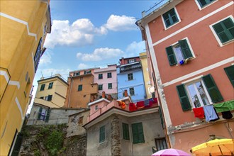 Italy, Beautiful colorful Vernazza streets in Cinque Terre, Europe