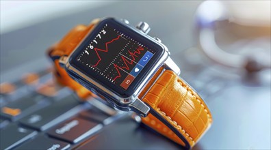 Smartwatch intelligent health and fitness monitoring, AI generated