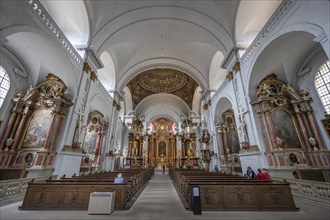 Interior of the baroque church of St Martin, built in 1668, Grüner Markt, Bamberg, Upper Franconia,