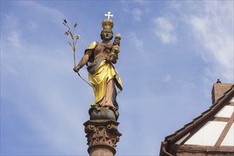 Marian Column, landmark of Buchen and its surroundings, known as the Madonna Land. Baroque column