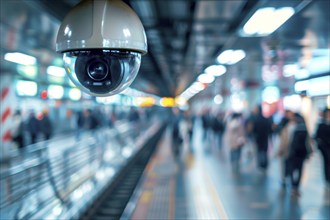 Camera for surveillance in an urban railway station. Monitoring critical infrastructures such as