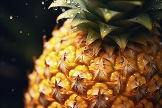 Close up of pineapple fruit. KI generiert, generiert, AI generated