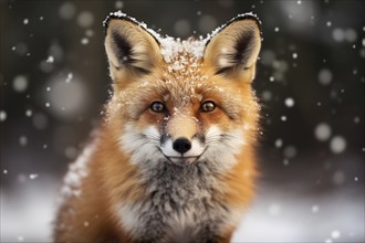 Fox in snow. KI generiert, generiert, AI generated