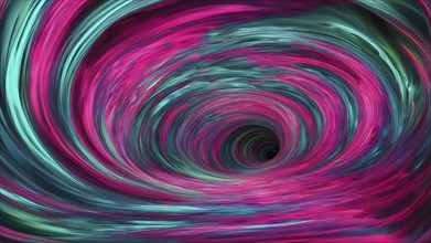 Abstract digital art capturing the essence of a swirling tunnel in vibrant colors in dynamic