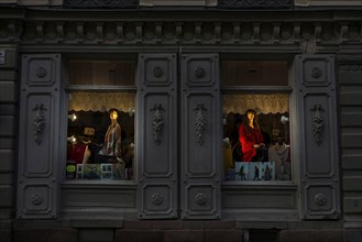 Shop window in the evening, Gamla Stan, fashion, shopping, shop window, illuminated, offer,