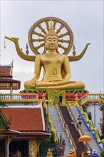 Sitting Buddha at Wat Phra Yai, Buddhist Temple, Big Buddha Temple, religion, Buddhism, figure,