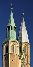 Towers of St Katharinen, Protestant-Lutheran church on Hagenmarkt, Hagen district, Braunschweig,