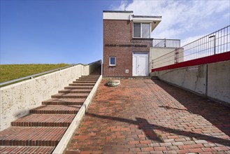 Lock keeper's house of the Wilhelm-Kammann lock in Varel, district of Friesland, Lower Saxony,