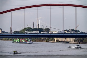 The Bridge of Solidarity, the longest tied arch bridge in Germany, over the Rhine from