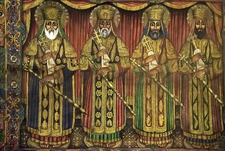 Paintings of four kings of the Zagwe dynasty in the 12th and 13th centuries, from left to right